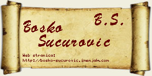Boško Šućurović vizit kartica